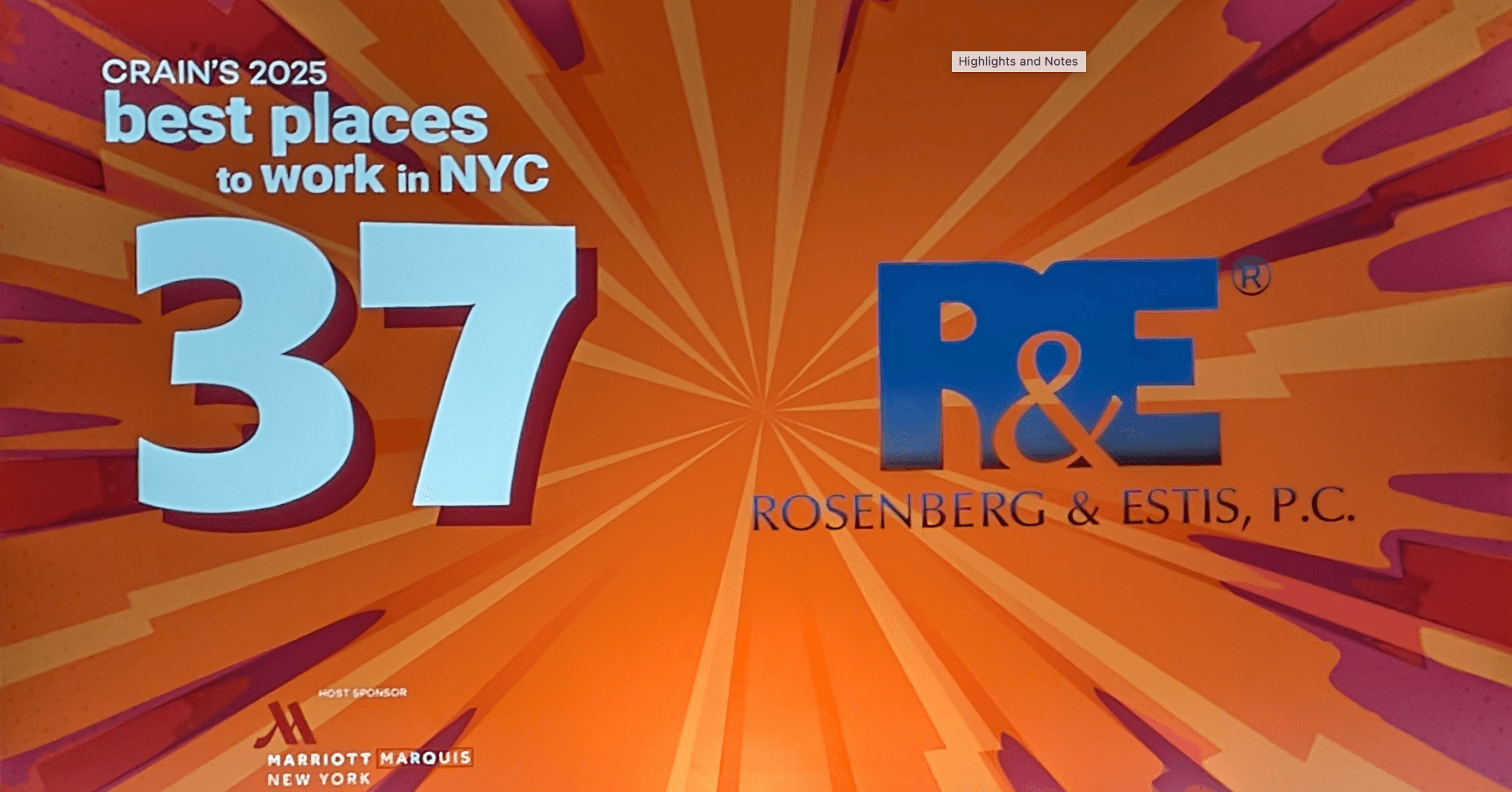 Rosenberg & Estis, P.C. Named Among Crain’s NY 2025 Best Places to Work for Third Consecutive Year
