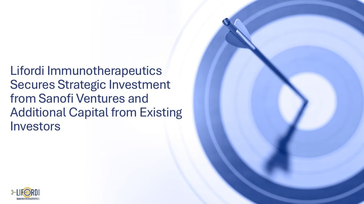Lifordi Immunotherapeutics Gains Sanofi Ventures Investment to Advance ADC for Autoimmune Diseases