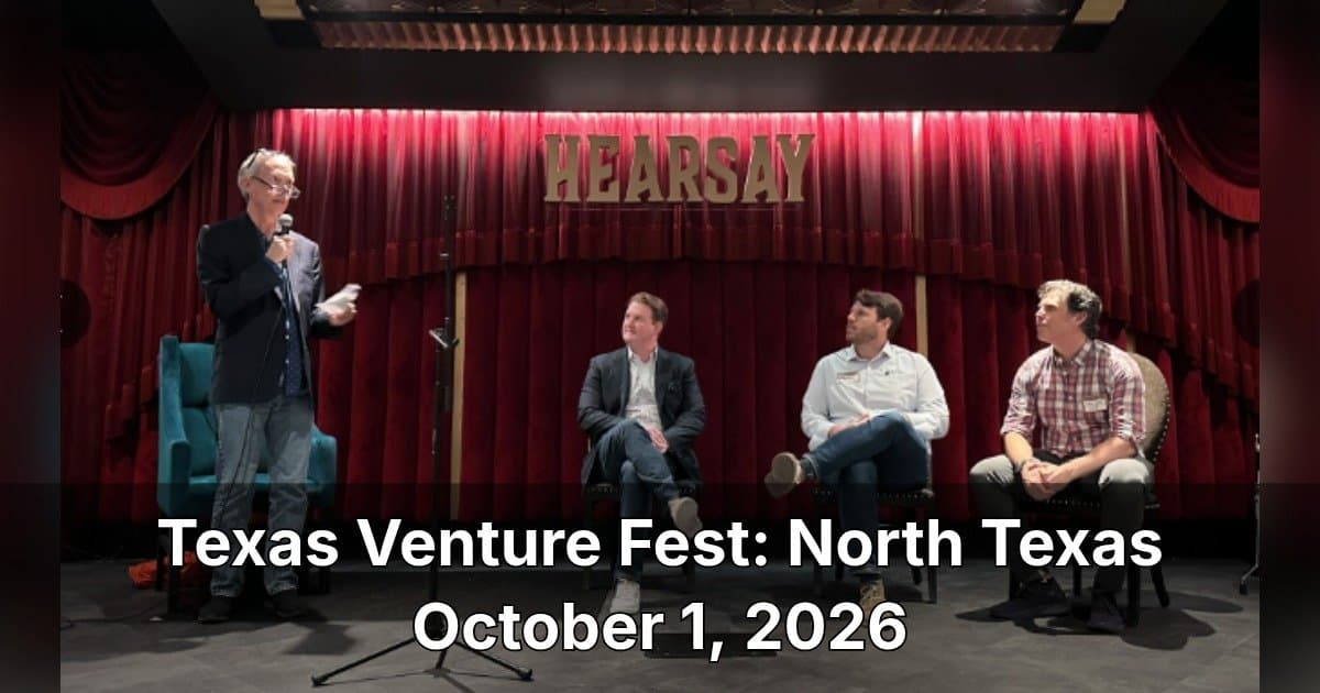 Texas Venture Fest Returns to North Texas for Third Year at Kiln Dallas
